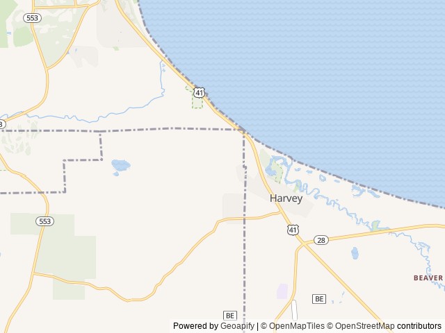 Map of Kona Hills Campground location at Marquette, MI, United States