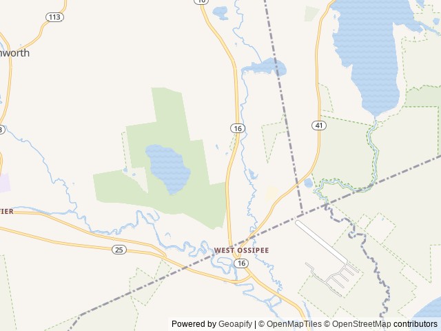 Map of Foothills Family Campground location at Tamworth, NH, United States