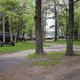 Interior campground view showing wooded roads, parking and picnic table — represents campsites/vehicle access and site layout (from the Photo Gallery).