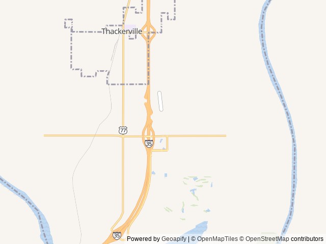 Map of All Inn RV Park location at Thackerville, OK, United States