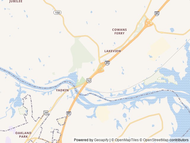 Map of Cross Winds Family Campground location at Linwood, NC, United States