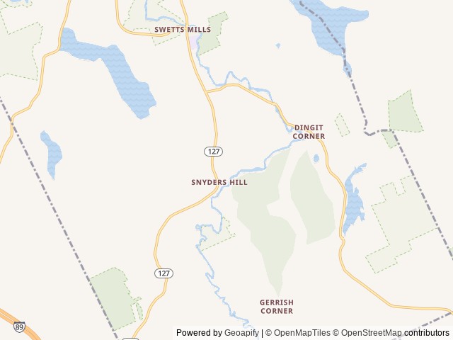Map of Cozy Pond Camping Resort location at Warner, NH, United States