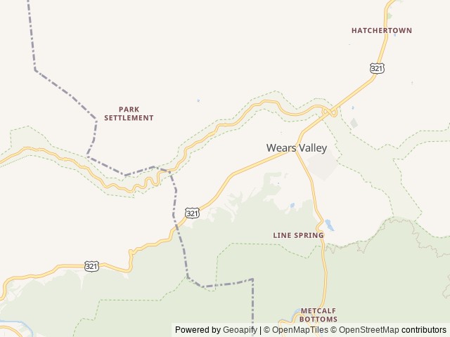 Map of Smoker Holler RV Resort location at Sevierville, TN, United States