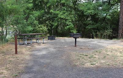 Tent campsite at Pink House Recreation Site.