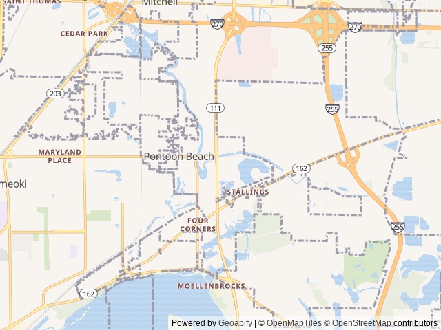 Map for Family friendly camper rental near Pontoon Beach, MO