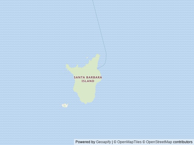 Map of Santa Barbara Island location at Ventura, CA, United States