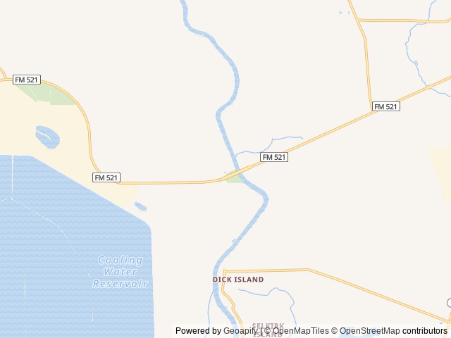 Map of FM 521 River Park location at Palacios, TX, United States