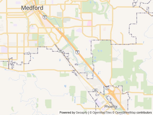 Map of Mr Bigfoot RV Park location at Medford, OR, United States