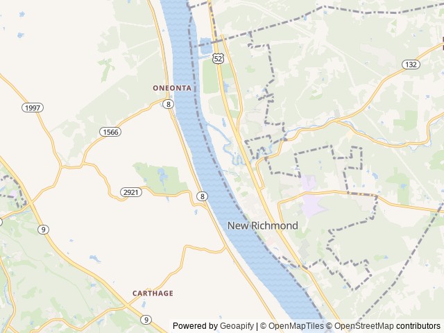 Map of Riverfront RV Park location at New Richmond, OH, United States
