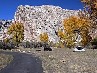 Tent at Split Mountain Campground.