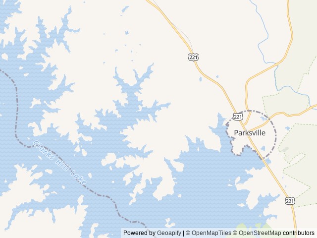 Map of Parksville location at Plum Branch, SC, United States