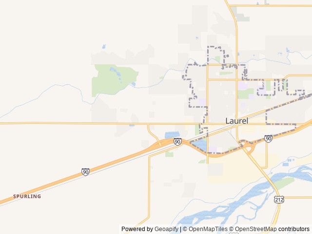 Map of Love's RV Hookup-Laurel MT 1043 location at Laurel, MT, United States