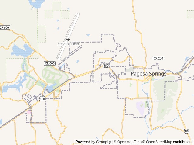Map of Basecamp Pagosa location at Pagosa Springs, CO, United States