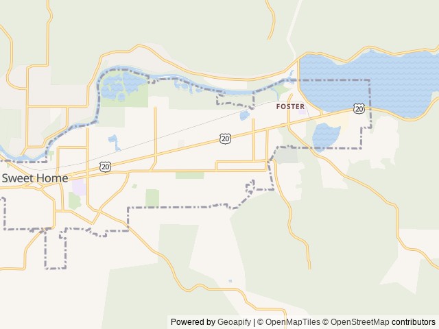 Map of House Rock Campground location at Sweet Home, OR, United States