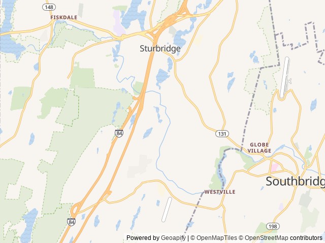Map of Pine Lake RV Resort & Cottages location at Sturbridge, MA, United States