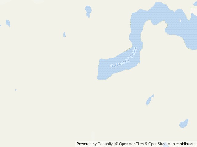 Map of Baranof Lake Cabin location at Sitka, AK, United States