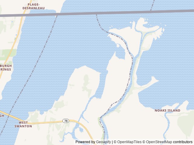 Map of Campbells Bay Campground location at Swanton, VT, United States