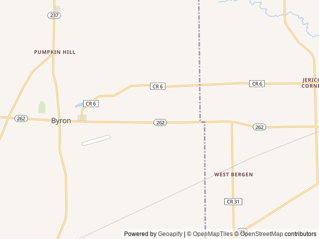 Map of Adventure Bound Southwoods location at Byron, NY, United States