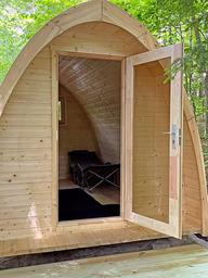 Interior of the camping pod