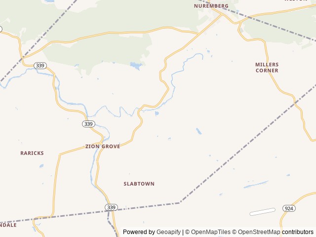 Map of Red Ridge Lake Campground location at Pennsylvania 17985, PA, United States