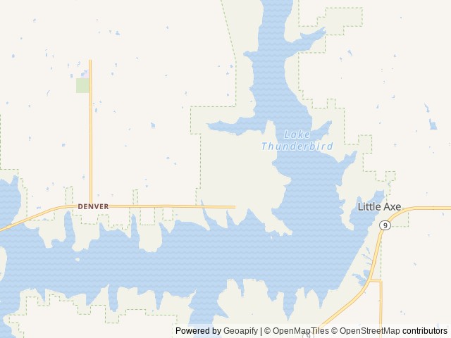 Map of Lake Thunderbird State Park location at Norman, OK, United States