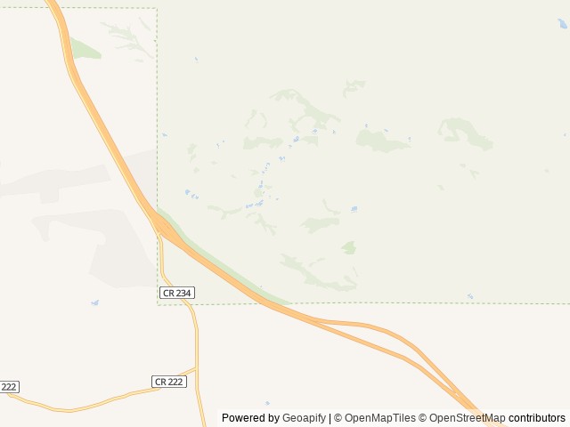 Map of Vedauwoo Campground location at Buford, WY, United States