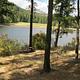 Kamloops Campground. Trees and lake in the background.