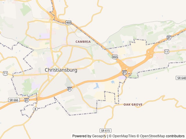 Map for Dutchman Kodiak Ultimate RV near Christiansburg, NC
