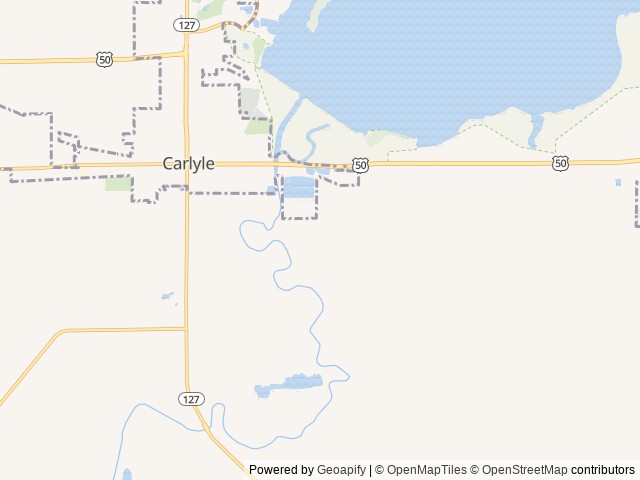 Map of Dam East Spillway (Day Use) location at Carlyle, IL, United States