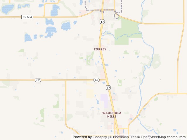 Map of Torrey Trails RV & Golf Resort location at Bowling Green, FL, United States