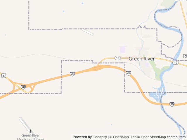 Map of Love's RV Hookup-Green River UT 792 location at Green River, UT, United States