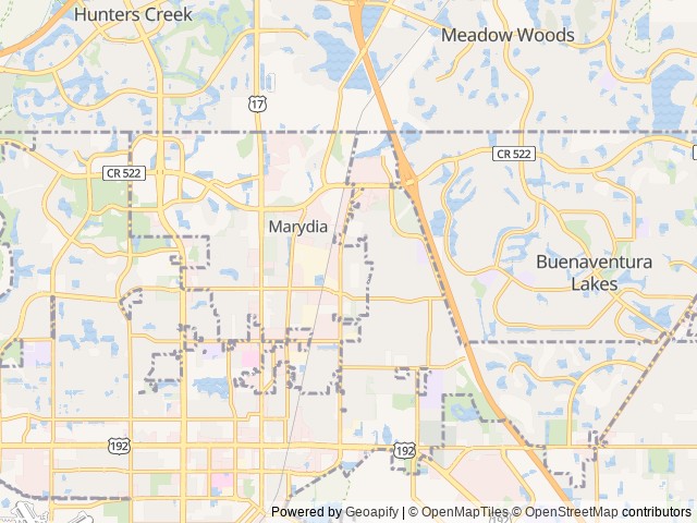 Map of Mill Creek location at Kissimmee, FL, United States