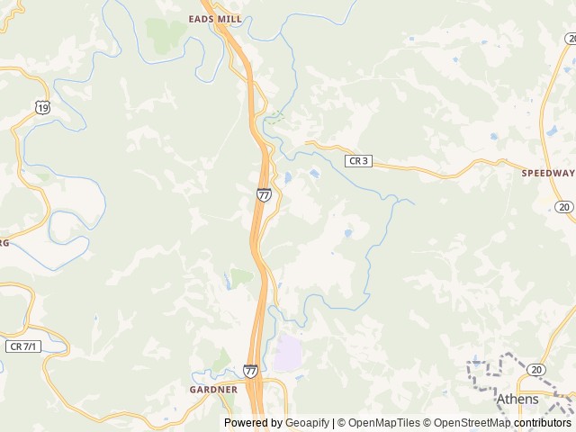 Map of Brushcreek Falls RV Park location at Princeton, WV, United States