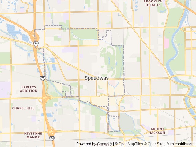 Map for Cozy 23' Class C Motorhome | Sleeps 5 near Speedway, IN