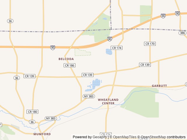Map of Gravel Ponds Sports Fishing, Recreation & Camping Park location at Scottsville, NY, United States