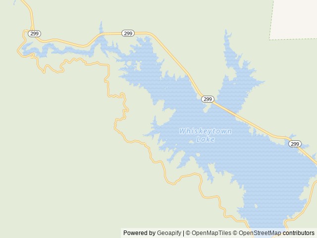 Map of Dry Creek Group Campground (Whiskeytown Nra) location at Whiskeytown, CA, United States