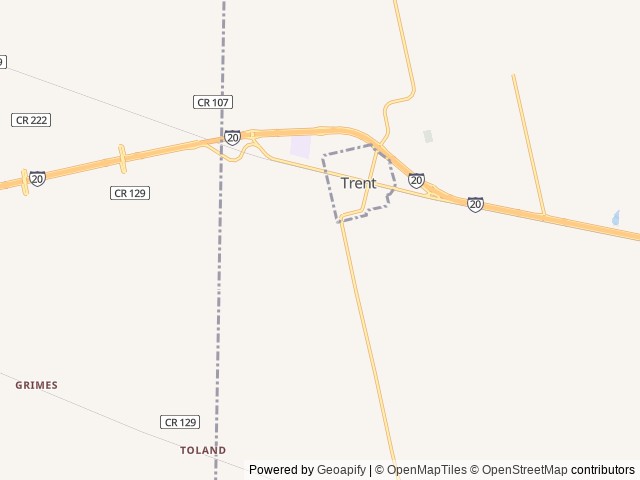 Map of A & L RV Park location at Trent, TX, United States