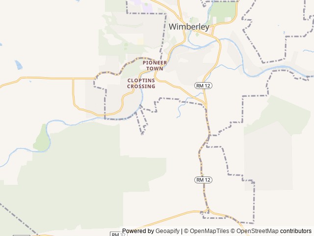 Map of The Yurtopian Wimberley location at Wimberley, TX, United States