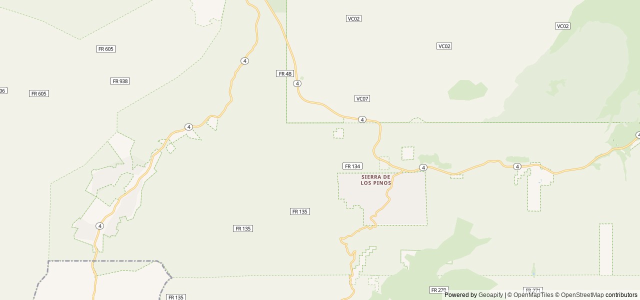 Map of Jemez Falls Campground location at Jemez Springs, NM, United States