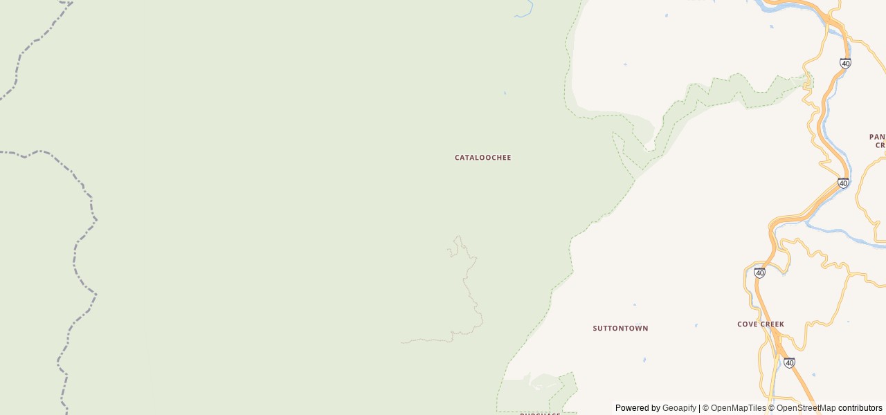 Map of Cataloochee Campground location at Waynesville, NC, United States