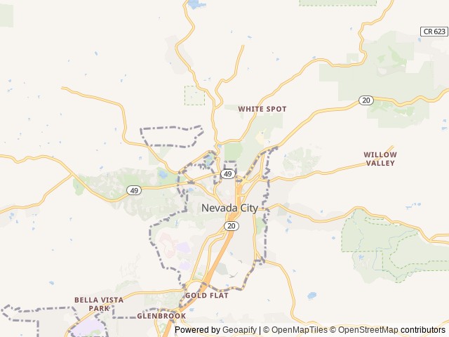 Map of Nevada City Elks Lodge #518 location at Nevada City, CA, United States