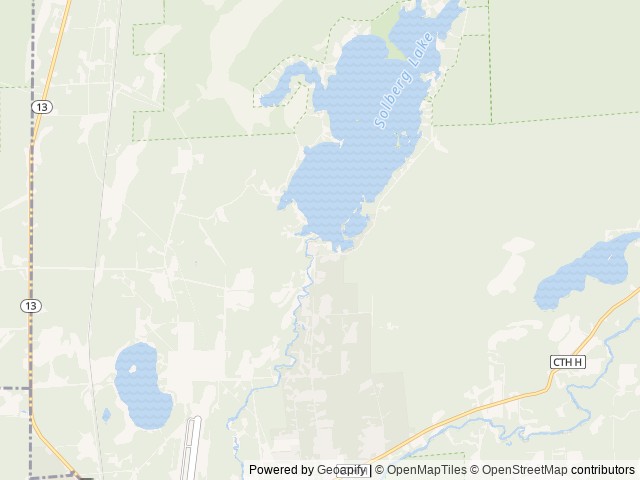 Map of Comfort Cove Resort & Campground location at Phillips, WI, United States