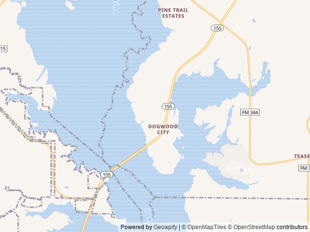 Map of Lake Palestine Resort North location at Flint, TX, United States