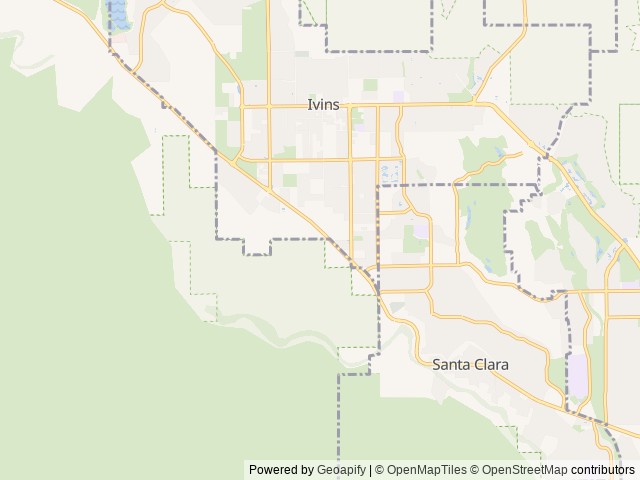 Map of Hidden Springs RV Resort location at Ivins, UT, United States