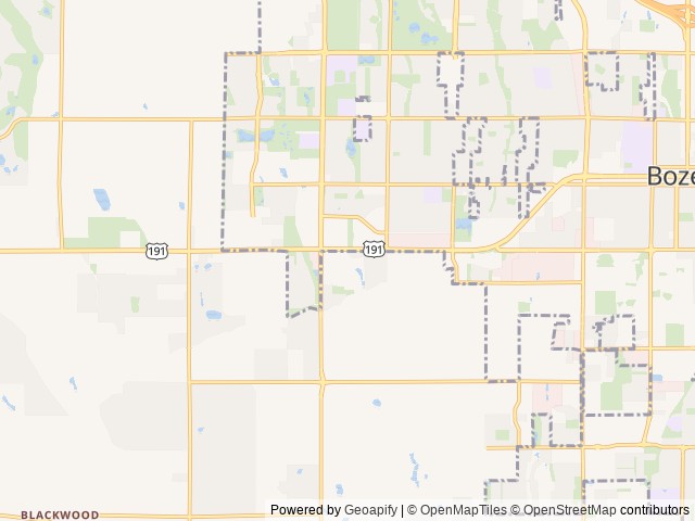 Map of Kountz Trailer Park location at Bozeman, MT, United States