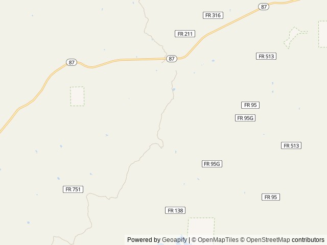 Map of Blue Ridge Campground location at Happy Jack, AZ, United States