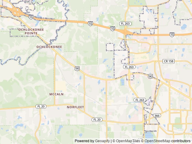 Map of Lakeside Travel RV Park location at Tallahassee, FL, United States