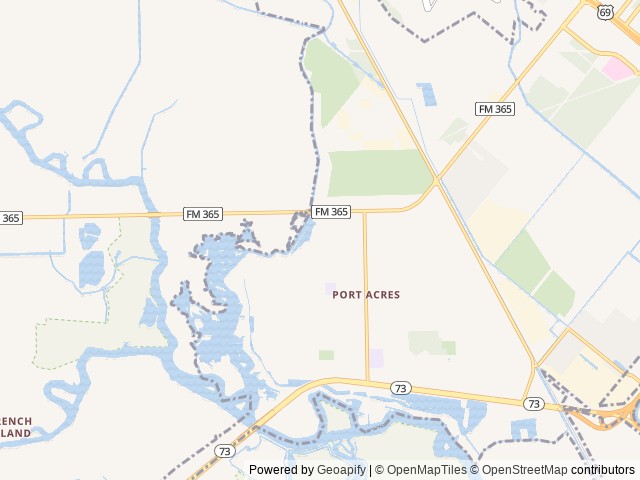 Map of Port Arthur RV Resort location at Port Arthur, TX, United States