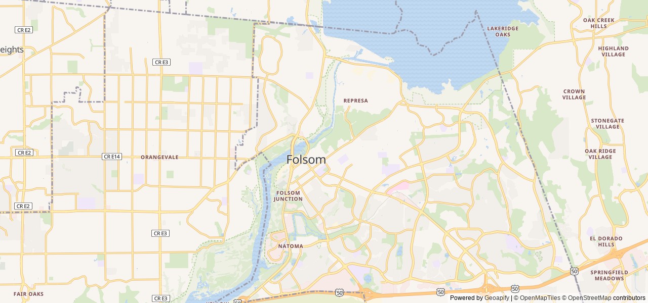 Map for The Mobile Hideout near Folsom, CA