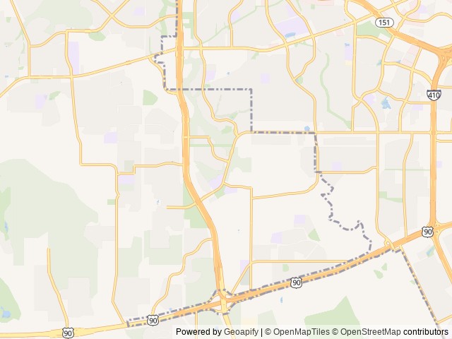Map of Dominion Oaks RV Park location at San Antonio, TX, United States